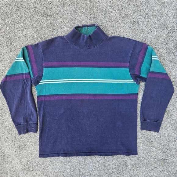 Vintage L.L.BEAN Freeport Maine Sweatshirt Long Sleeve Colorblock Shirt Men's L - Picture 1 of 14
